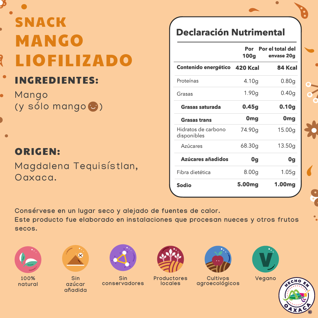 Snack mango liofilizado Früvethy