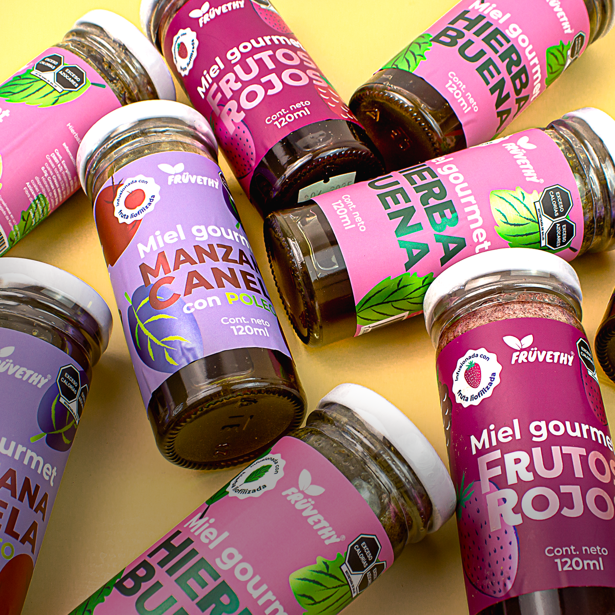 Kit Mieles Gourmet Frutas y Hierbas Liofilizadas (3 frascos)