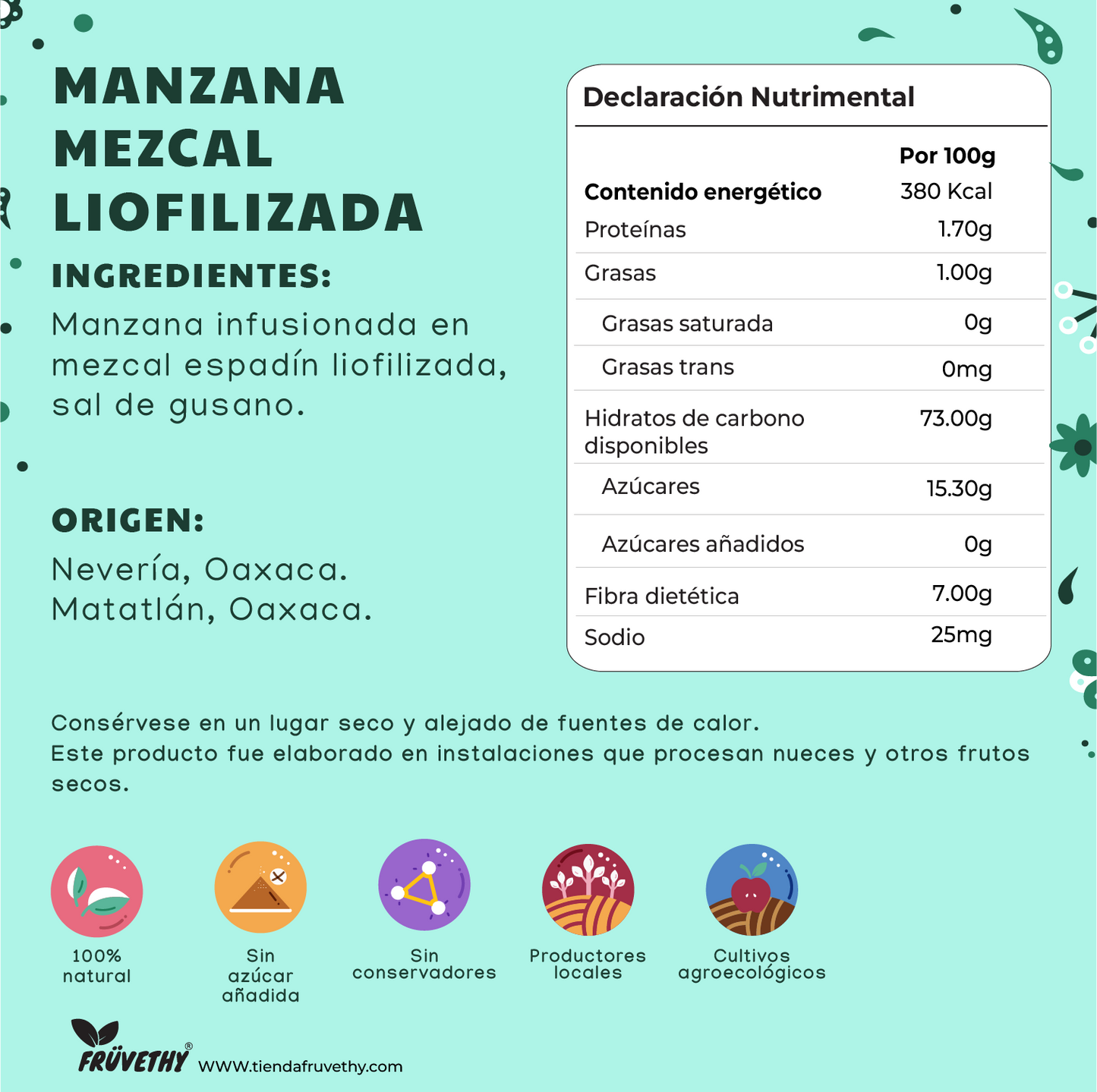 Manzana-Mezcal Liofilizada
