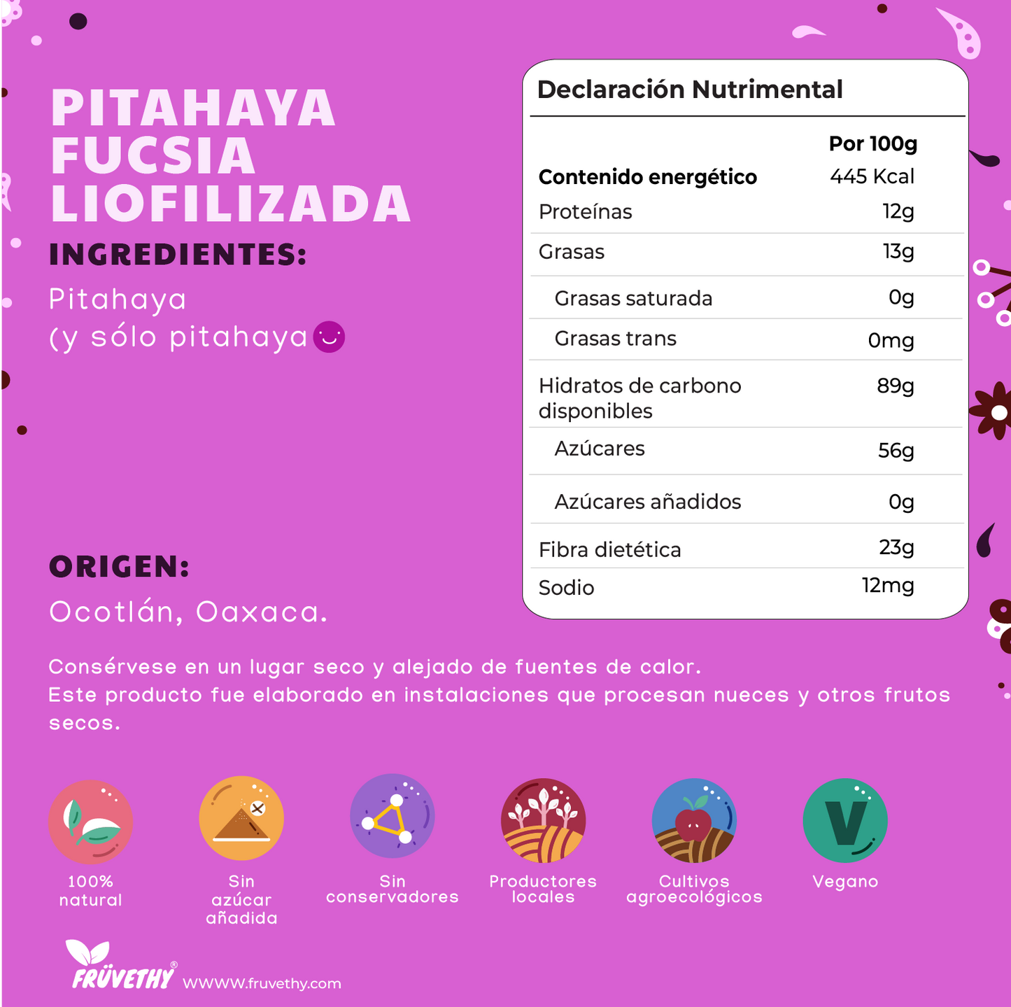 Pitahaya Rosa Liofilizada