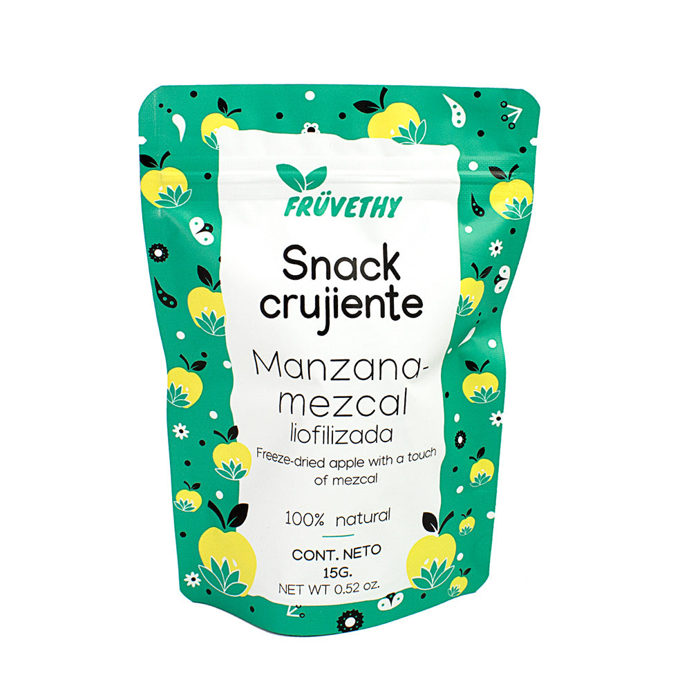 Snack manzana-mezcal liofilizada Früvethy
