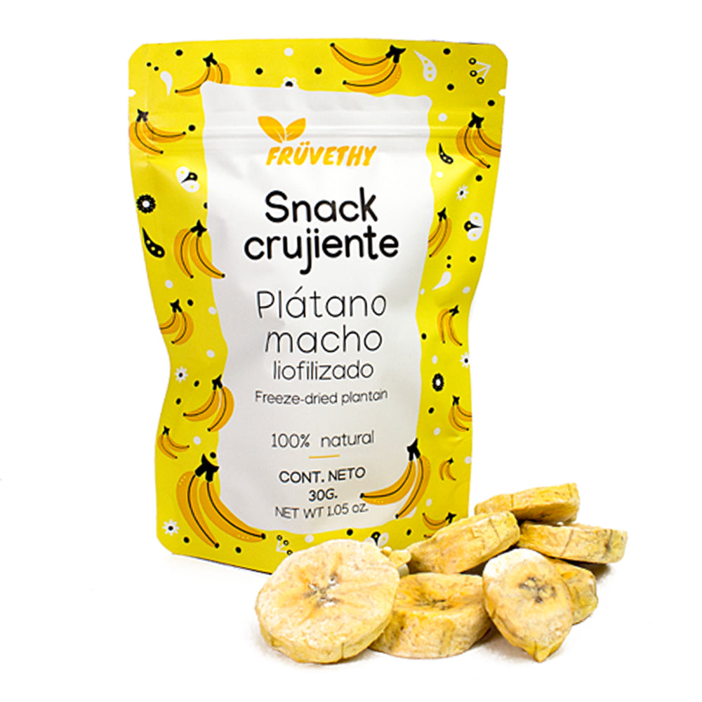 Snack plátano macho liofilizado