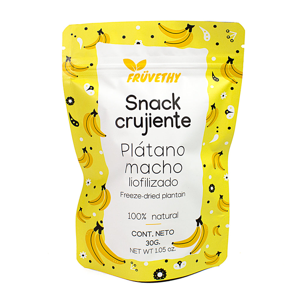 Snack plátano macho liofilizado