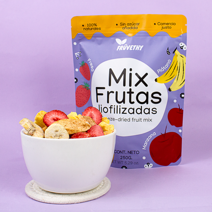 Mix de Frutas Liofilizadas: Plátano, Fresa, Mango y Manzana-Canela 250g