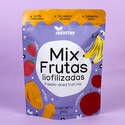 Mix de Frutas Liofilizadas: Plátano, Fresa, Mango y Manzana-Canela 250g