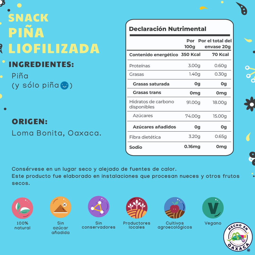 Snack Piña Liofilizada