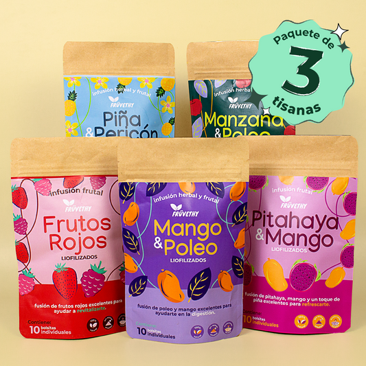 Paquete de 3 Infusiones Frutales Liofilizadas