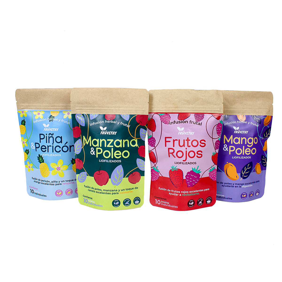 Kit de Infusiones Frutales Liofilizadas 4 sabores