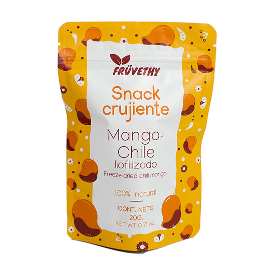 Snack mango-chile liofilizado